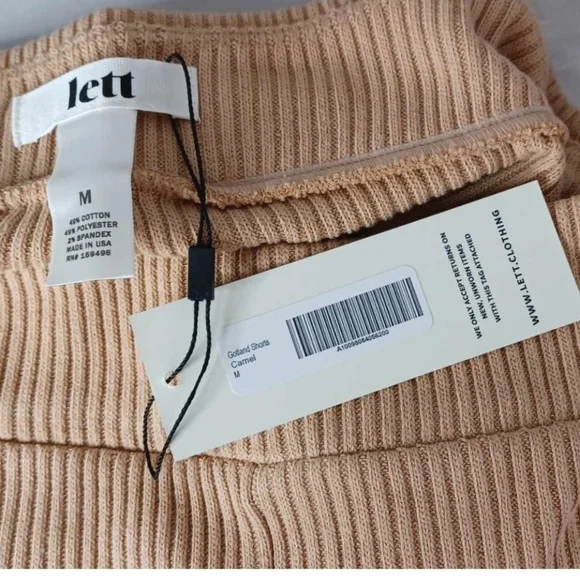 Lett Gotland Knit Bike Shorts in Nude Loungewear Ribbed NWT Like Skims. - Picture 3 of 6
